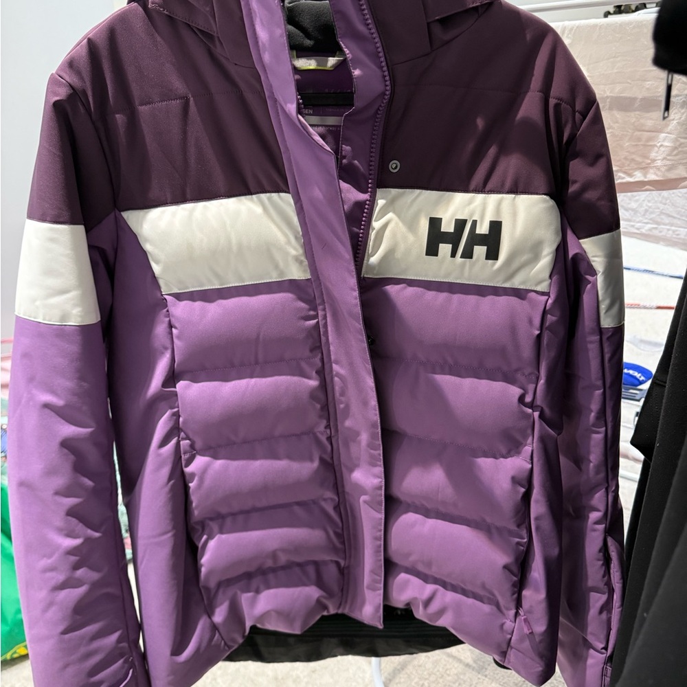 Helly Hansen Violet and Cream Puffer Jacket